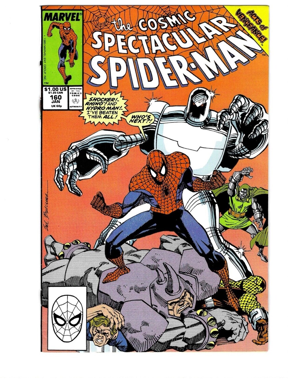 Spectacular Spider-Man #160 Vol. 1 Jan 1990 Marvel Comics High Grade